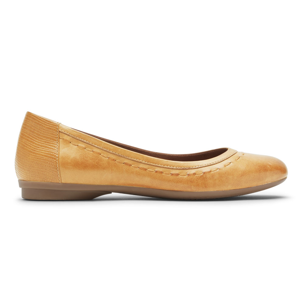 Rockport Lägenheter Skor Dam Gula - Cobb Hill Maiika Ballet - DJIES2379